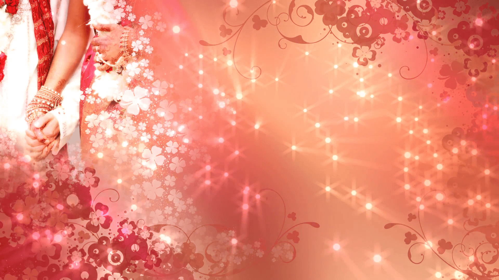 Abstract Love Marriage Red Stars Shining Background Stock Video