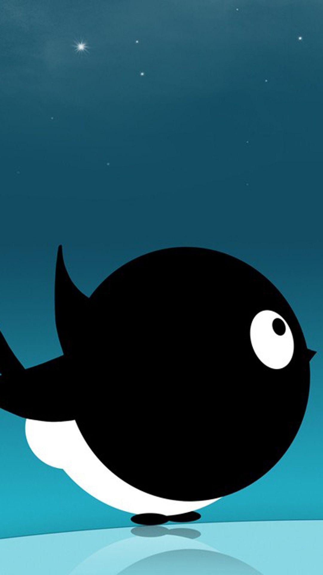 Black Bird Cartoon Android Wallpaper free download