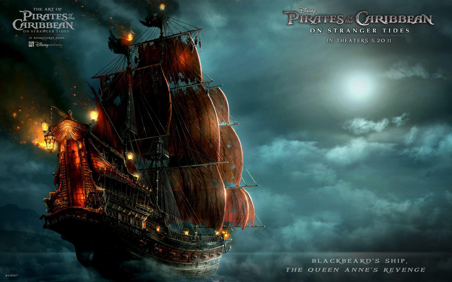 Blackbeard's Ship in Pirates Of The Caribbean 4 Wallpaper. HD