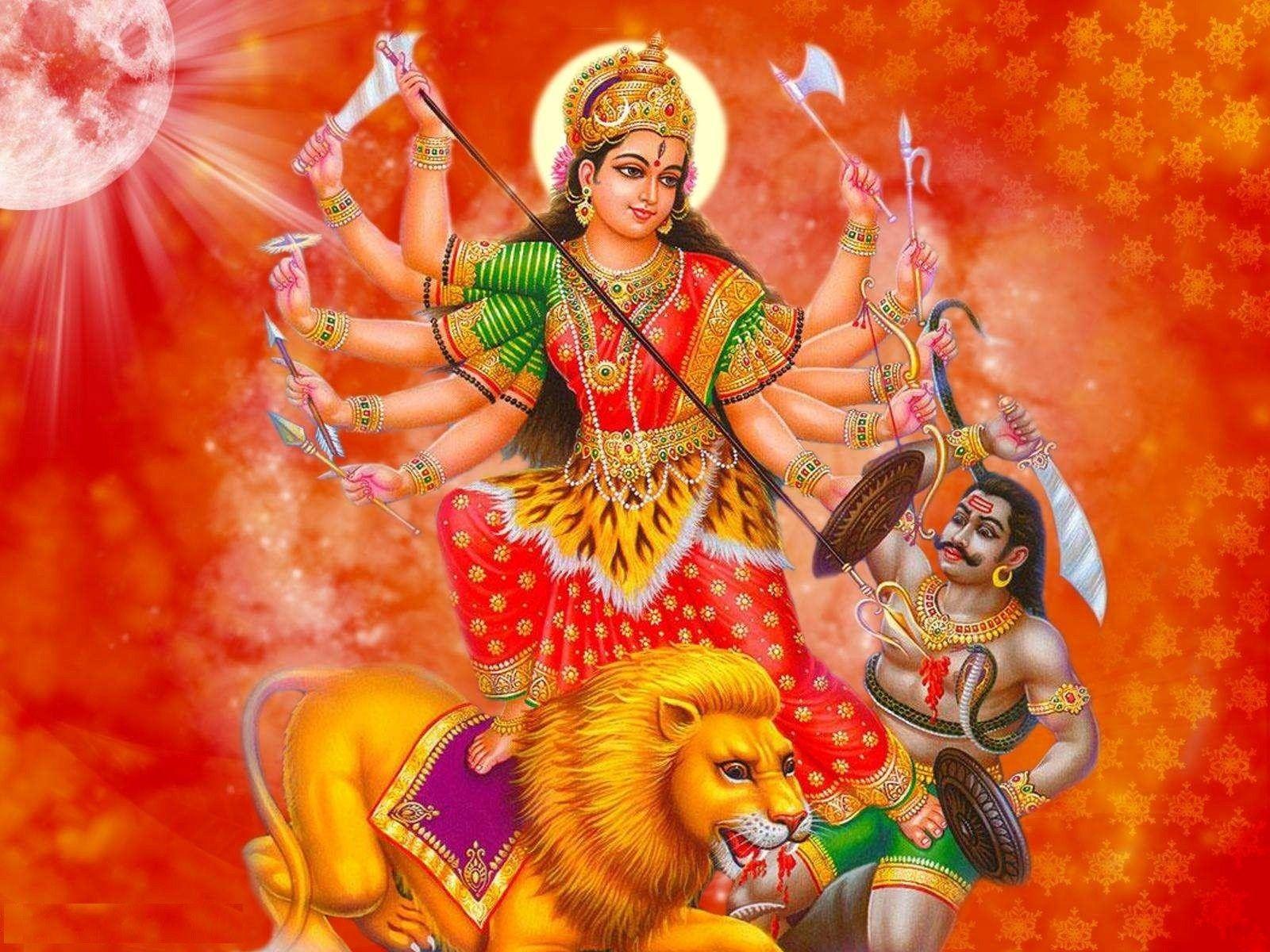 Hindu God Durga Mataji Desktop Background Wallpaper. HD Famous