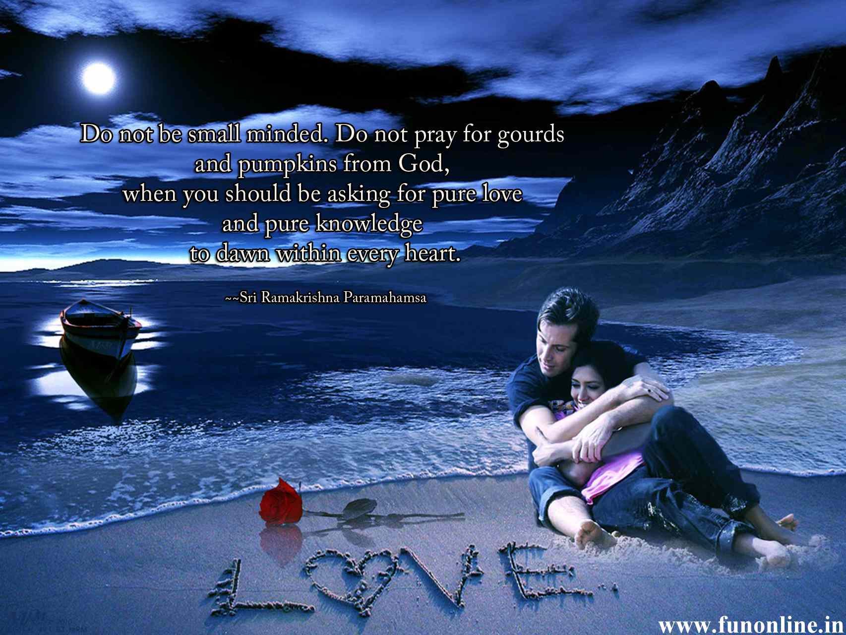 HD Romantic Love Poem Sea Shore Wallpaper Free Download