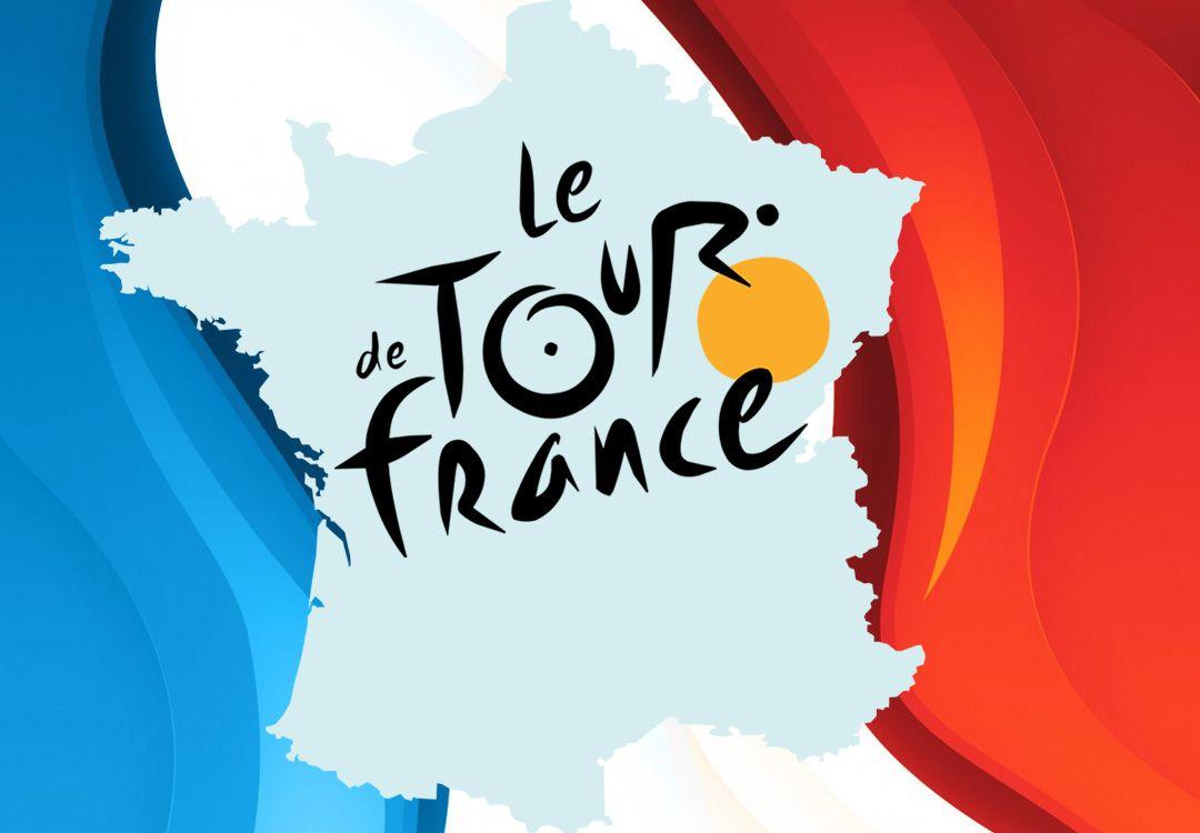 Tour de France 2016 logo with flag wallpaper