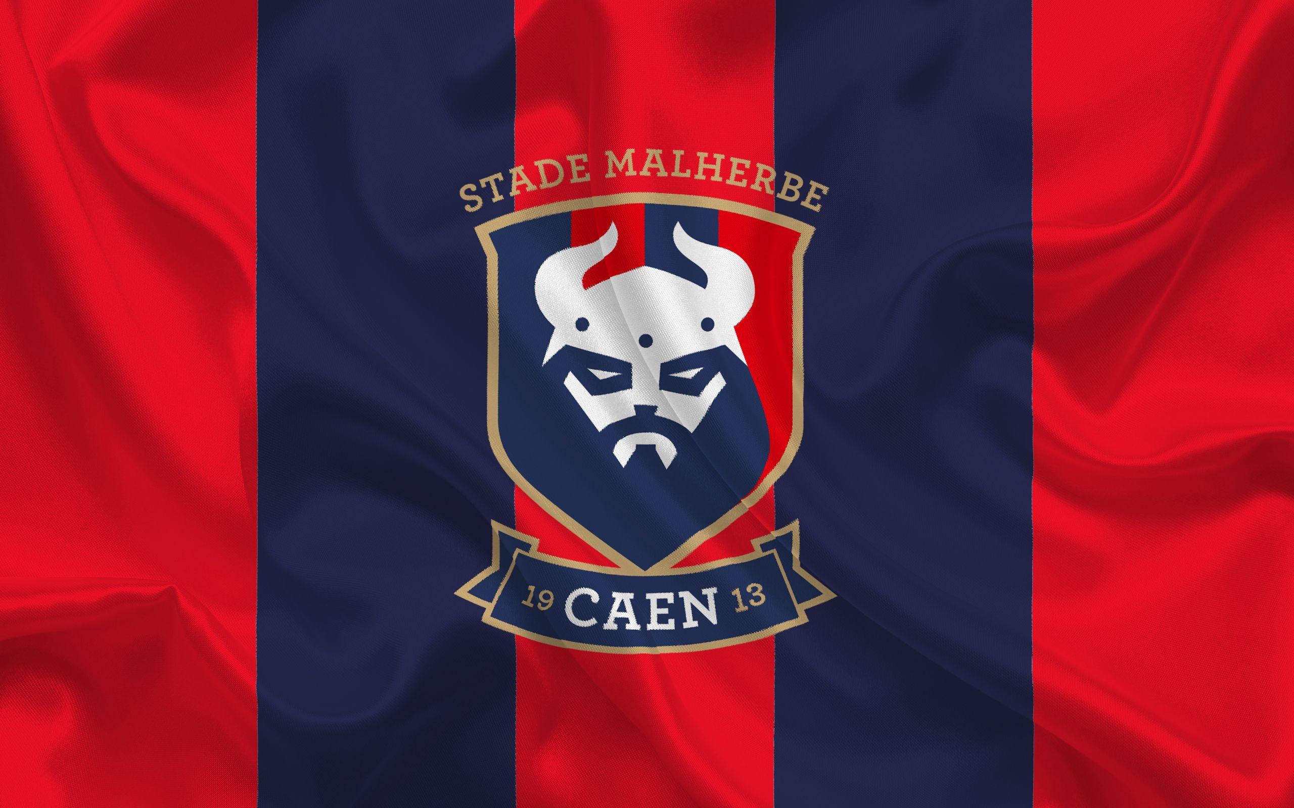 Download wallpaper Caen fc, Emblem, Caen logo, football club, Ligue
