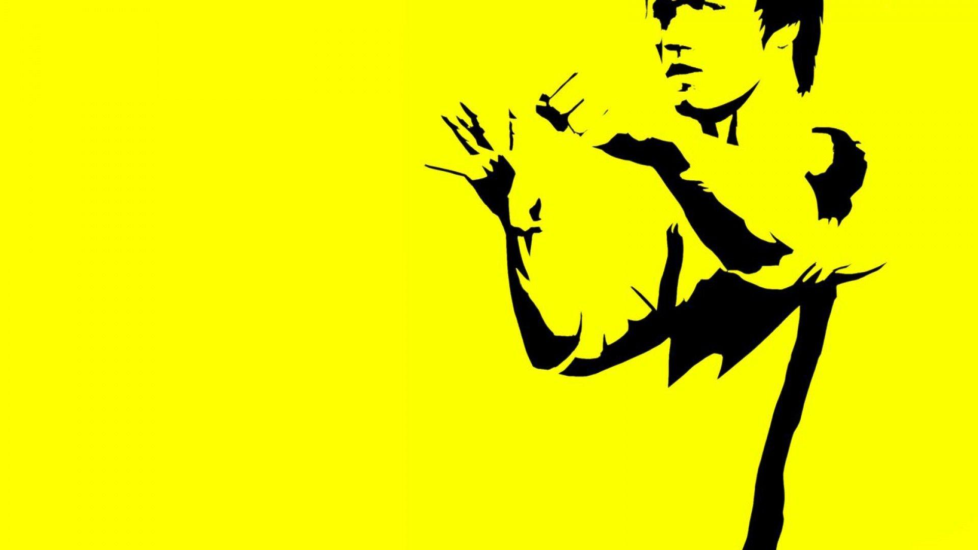 ScreenHeaven: Bruce Lee yellow desktop and mobile background