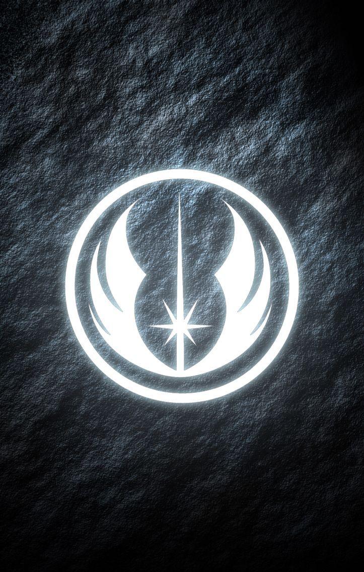Jedi Order Star Wars phone wallpaper. Glowing symbol.