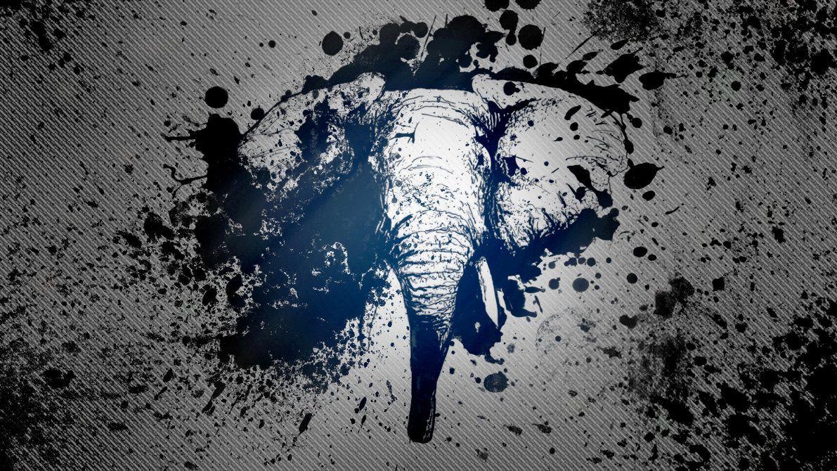 Inked Elephant Wallpaper