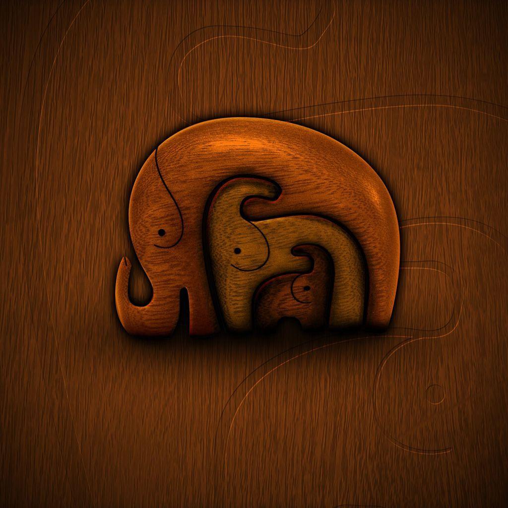 Elephants Elephant Art iPad Wallpaper