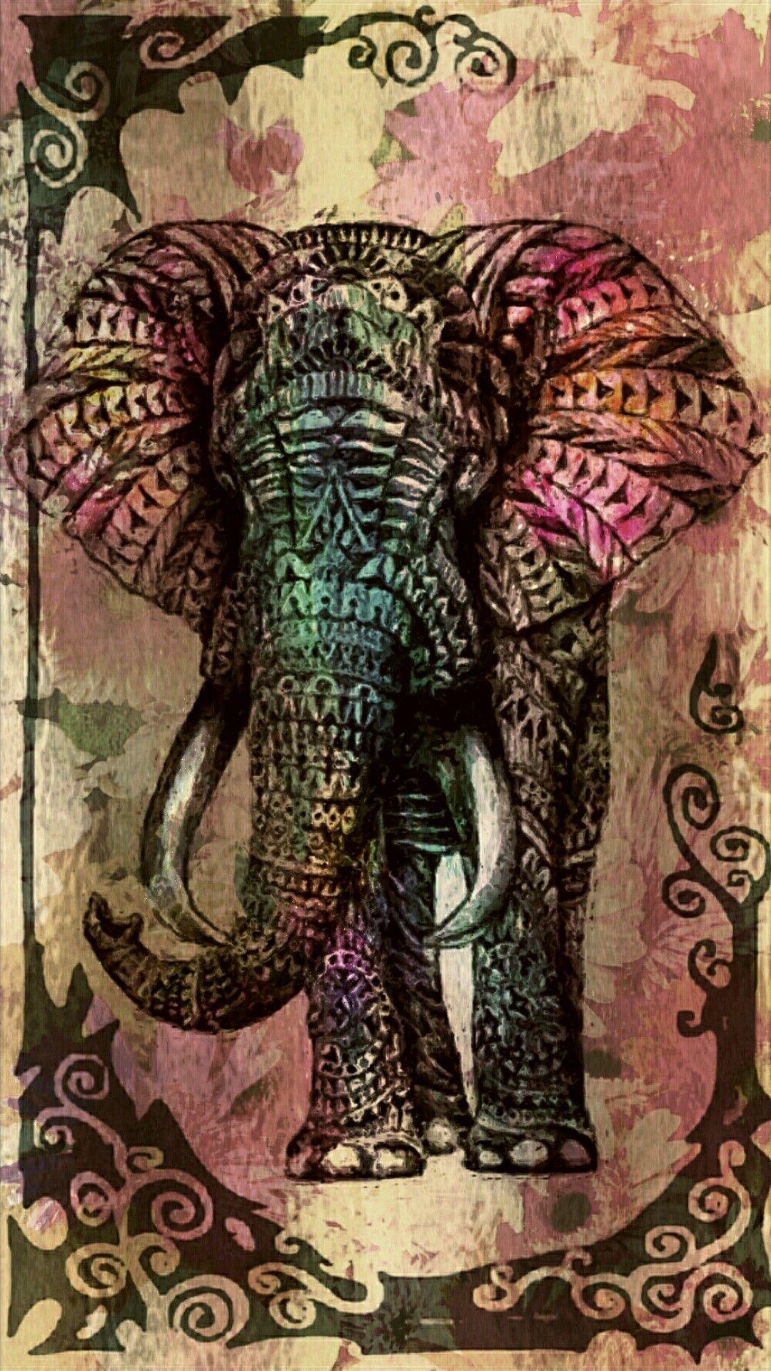 Tribal Elephant. Wallpaper. Tribal elephant