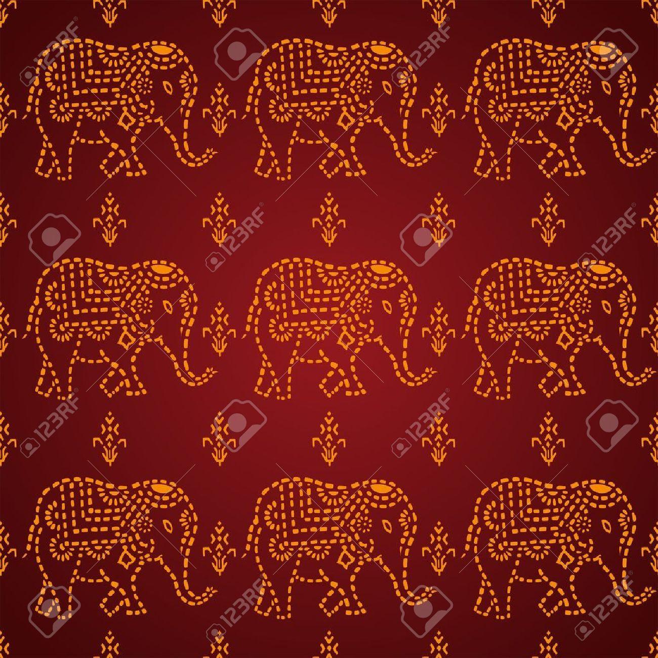 Indian Elephant Wallpaper Pattern