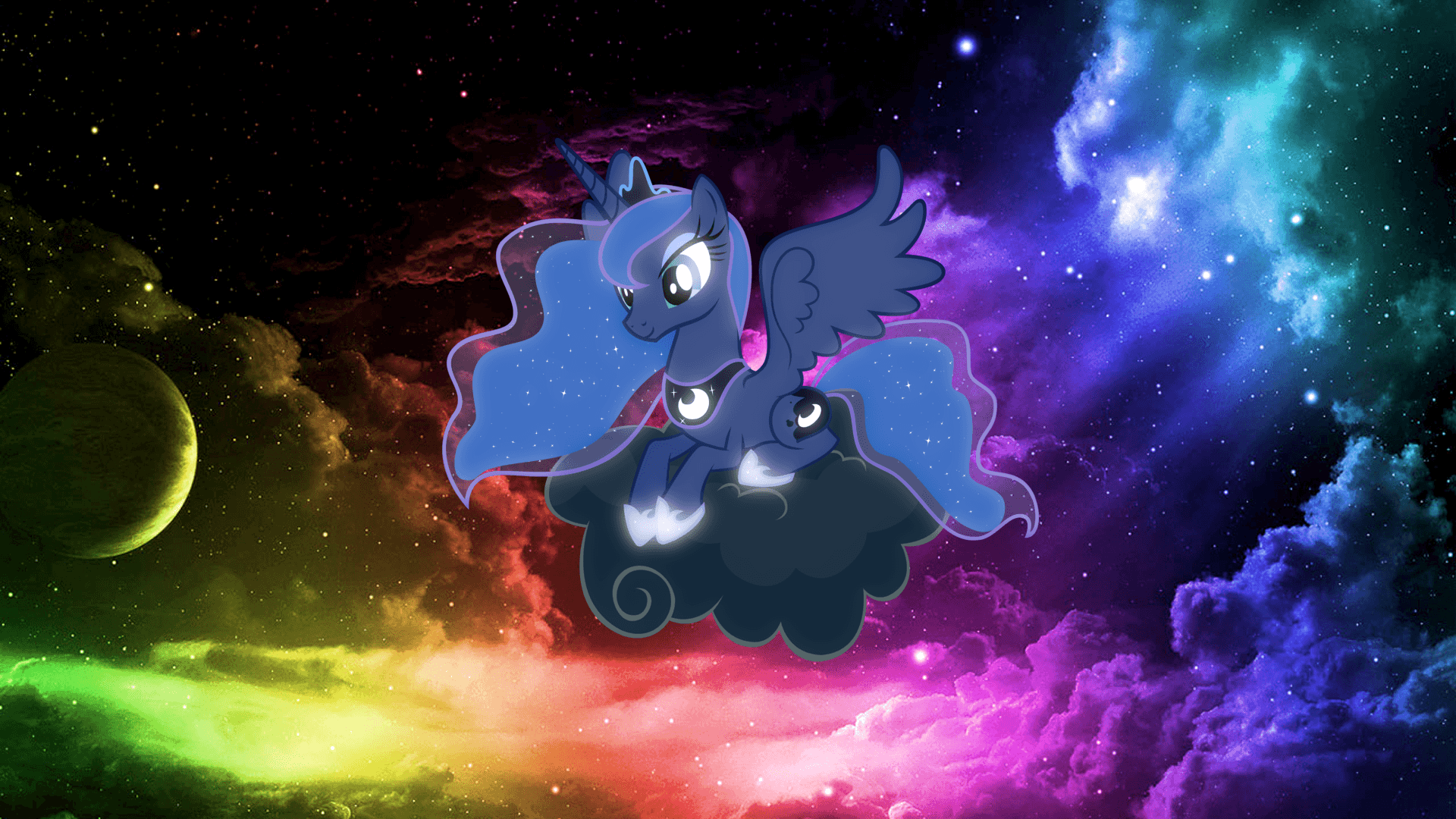 FANMADE Luna Galaxy Background.png. My Little Pony