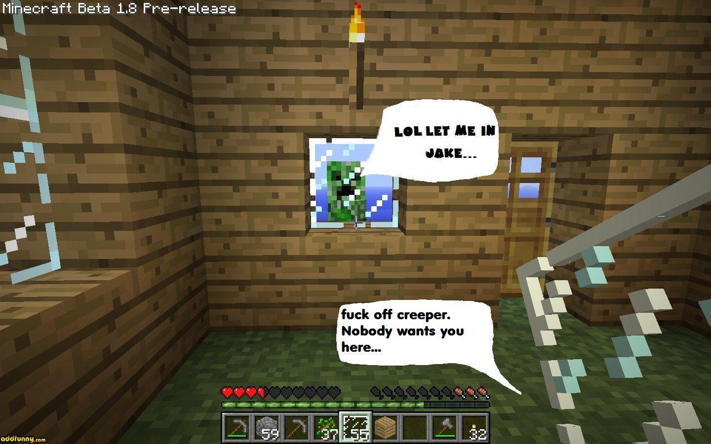 Funny Wallpaper Minecraft: When you put up your eyes the amusing