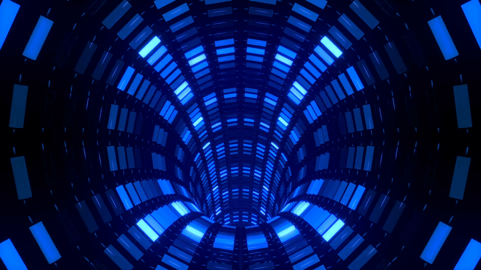 Cool Blue Neon Tunnel Motion Background