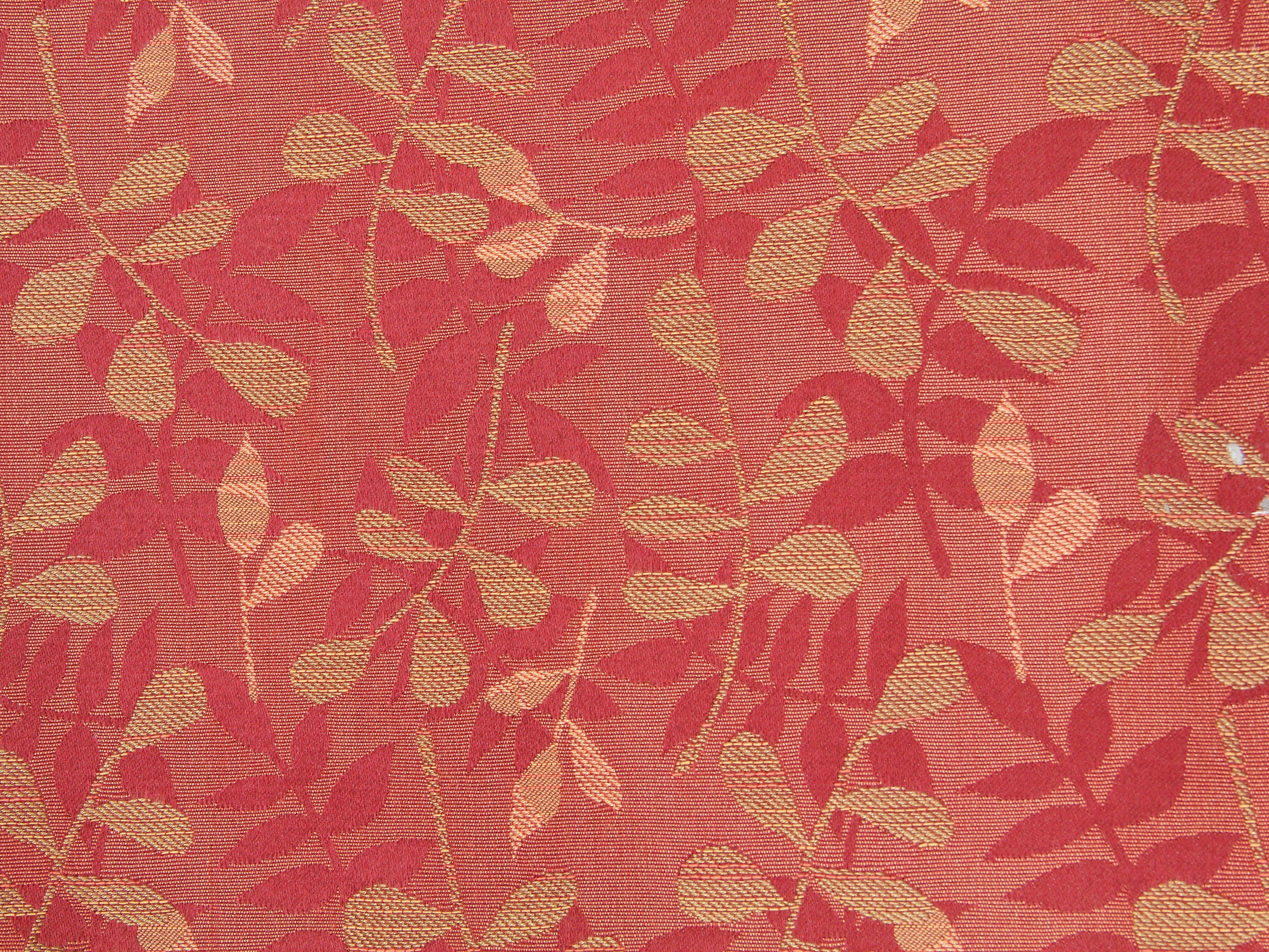fabric texture red leaf pattern floral print desktop background