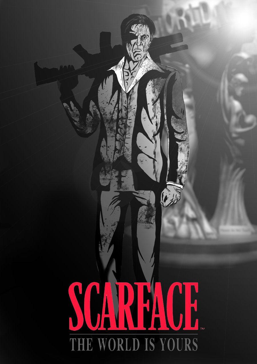 Scarface: The World is Yours Greyscale by PaulVincent