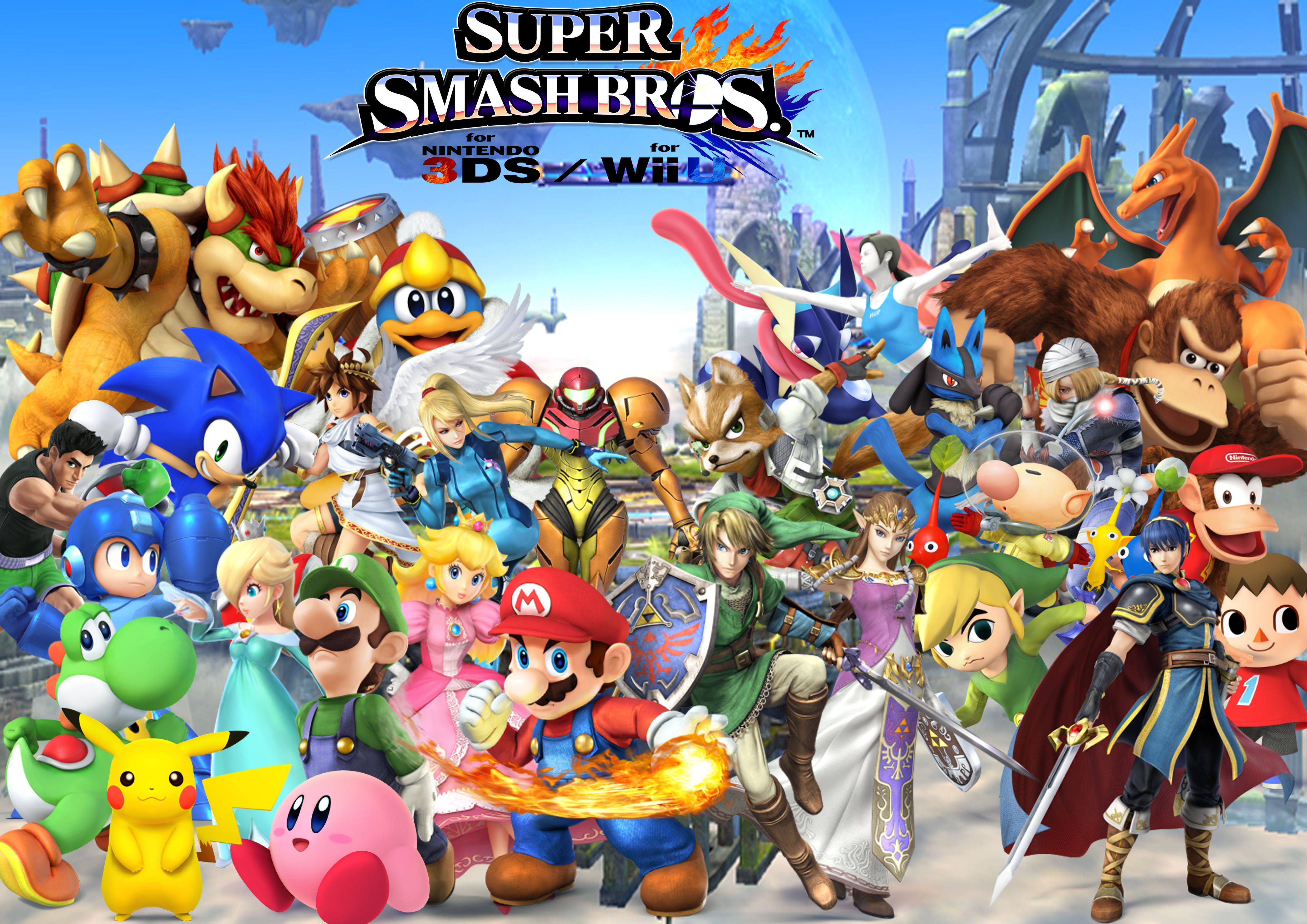 SUPER SMASH BROS nintendo family fighting action platform wallpaper