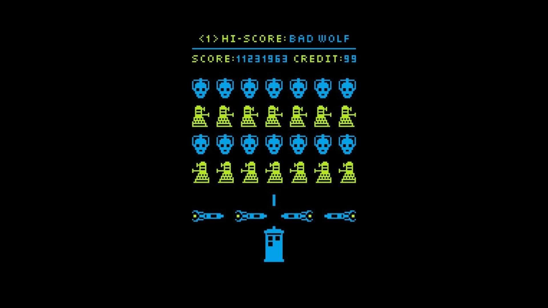 Dalek cybermen space invaders doctor who wallpaper