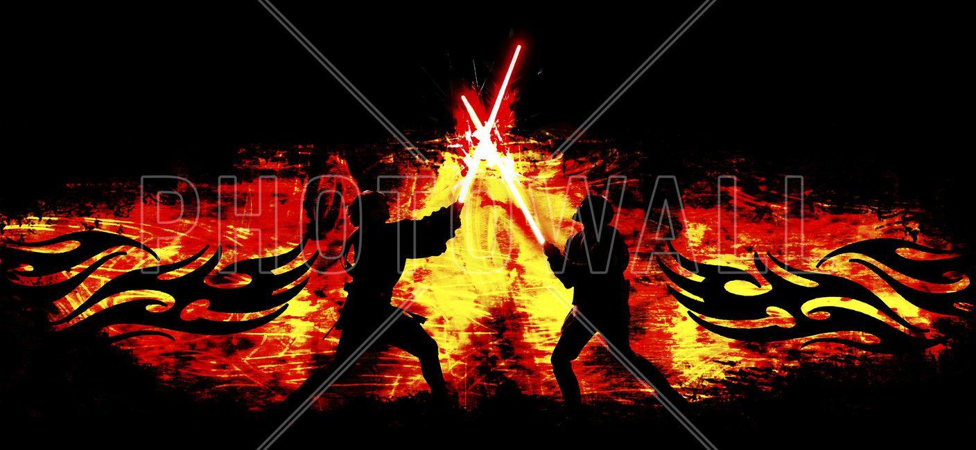 Star Wars Fight Flames Mural & Photo Wallpaper