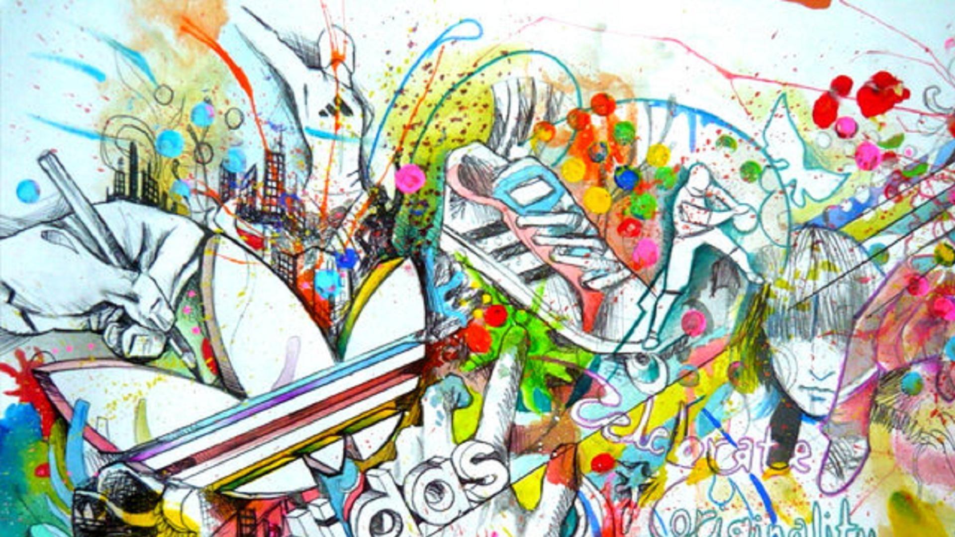 Nike Shoes Live Wallpaper on Graffiti Background - free download