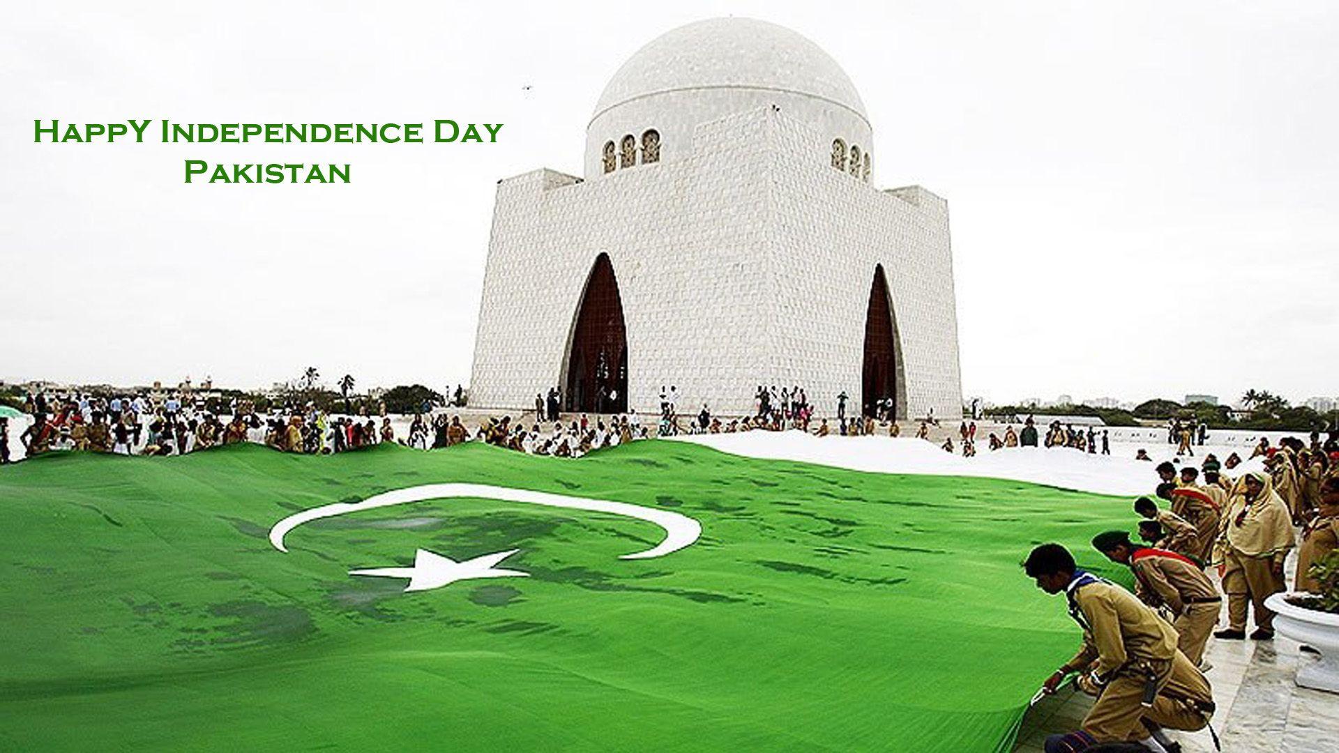 Pakistani Flag Decorated On Mazar E Quaid 14th August HD Wallpaper