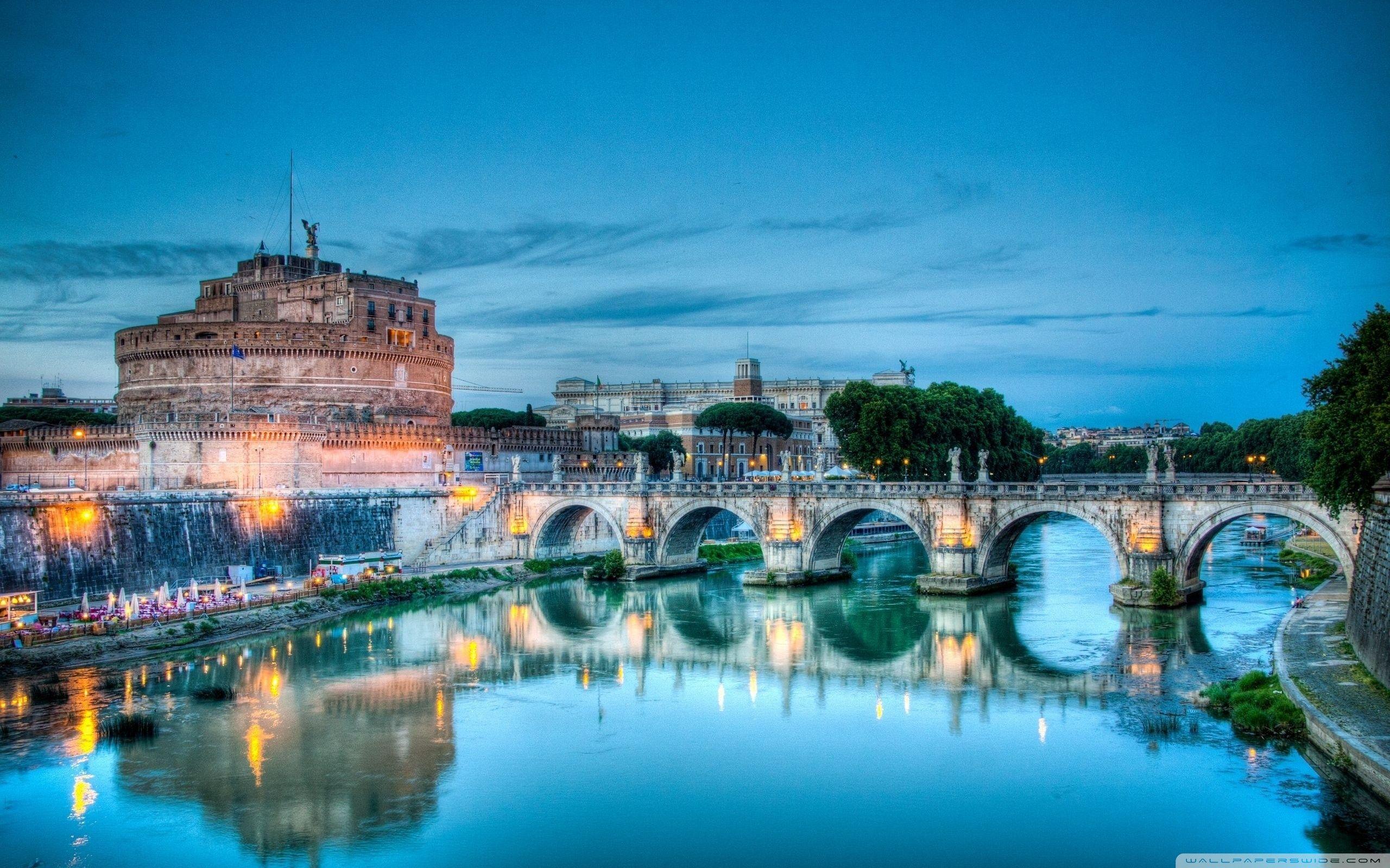 Castel Sant'Angelo, Tiber River, Rome, Italy ❤ 4K HD Desktop