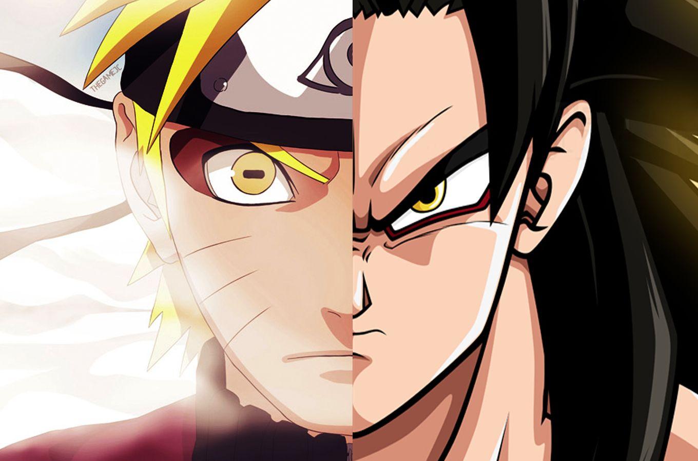 Naruto and Goku. Super Saiyan 4 and Sage mode. Eerie similarities