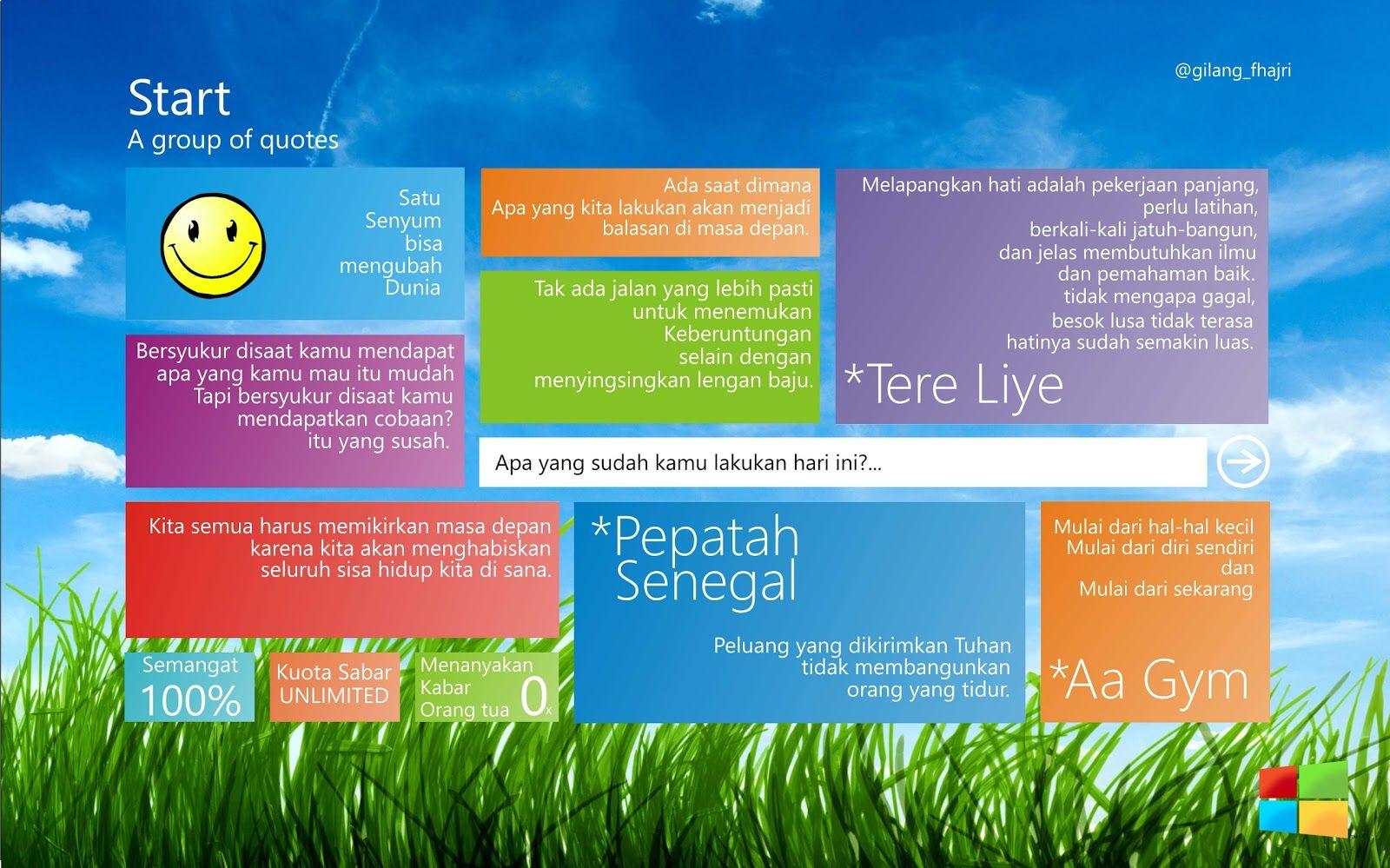 Wallpaper Windows 8 (Modifikasi Dengan Kata Kata Mutiara)