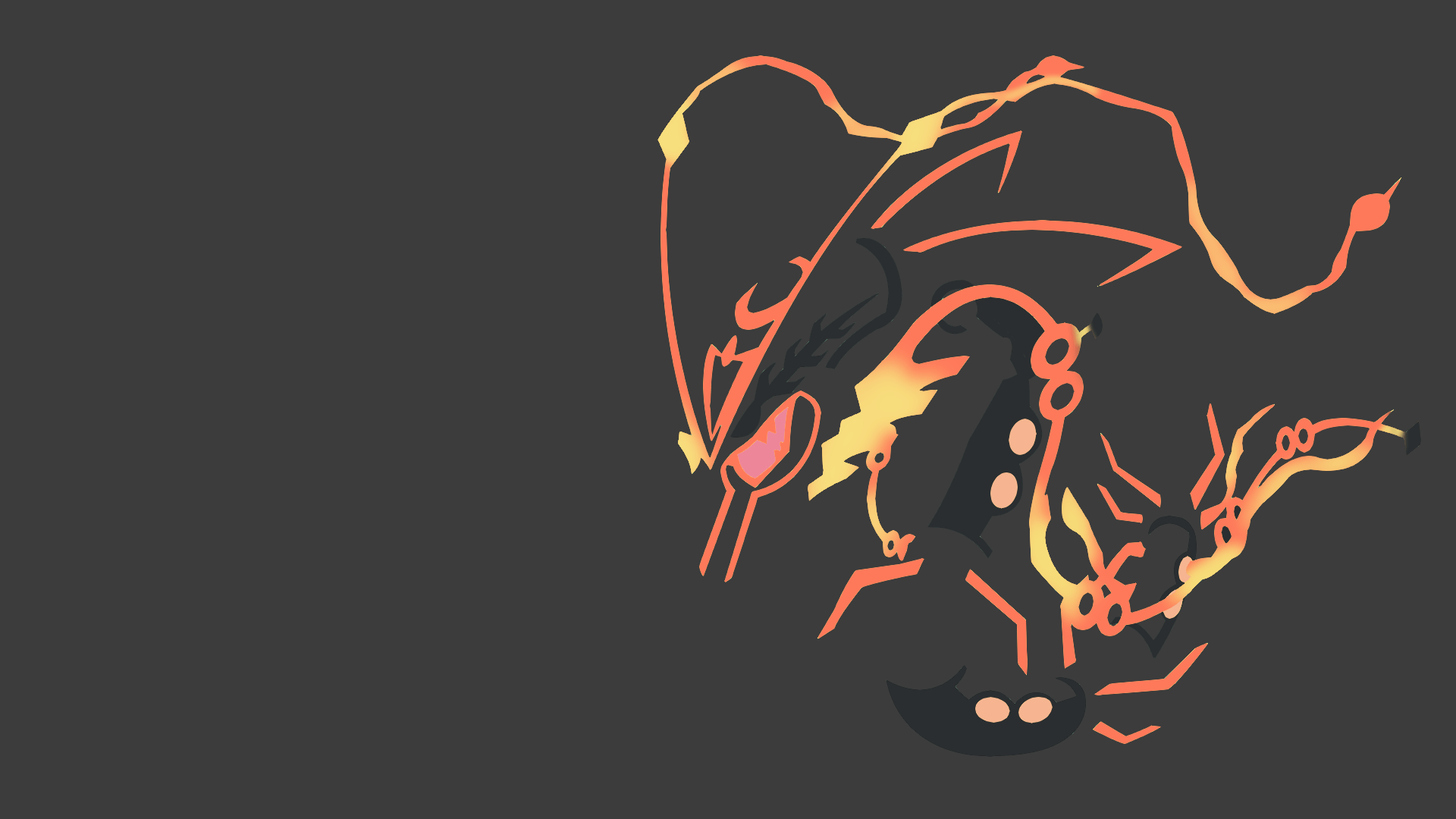 Shiny rayquaza, legendary, minimal, pokemon, HD phone wallpaper