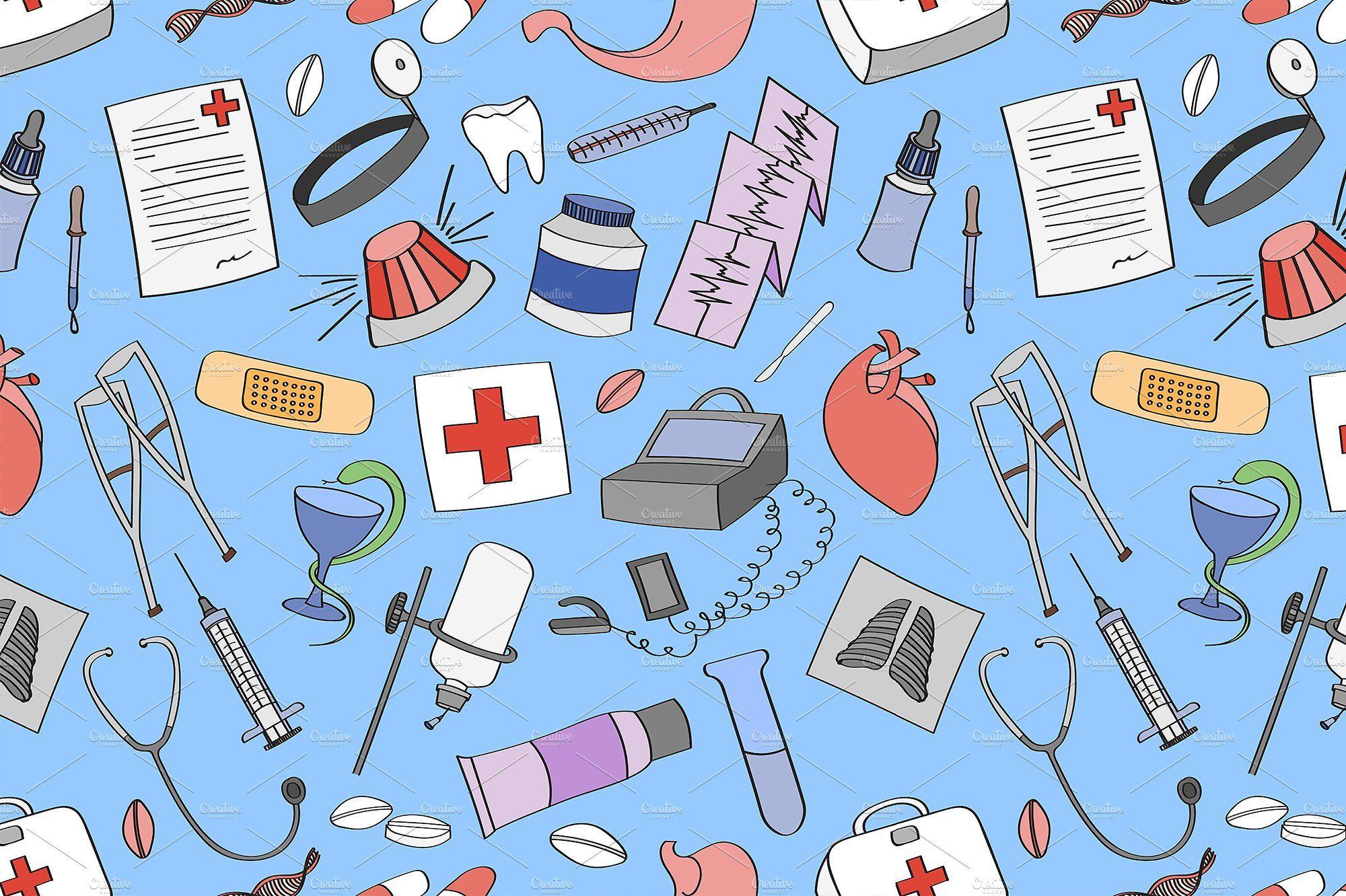 Doodle pattern Medical Patterns Creative Market