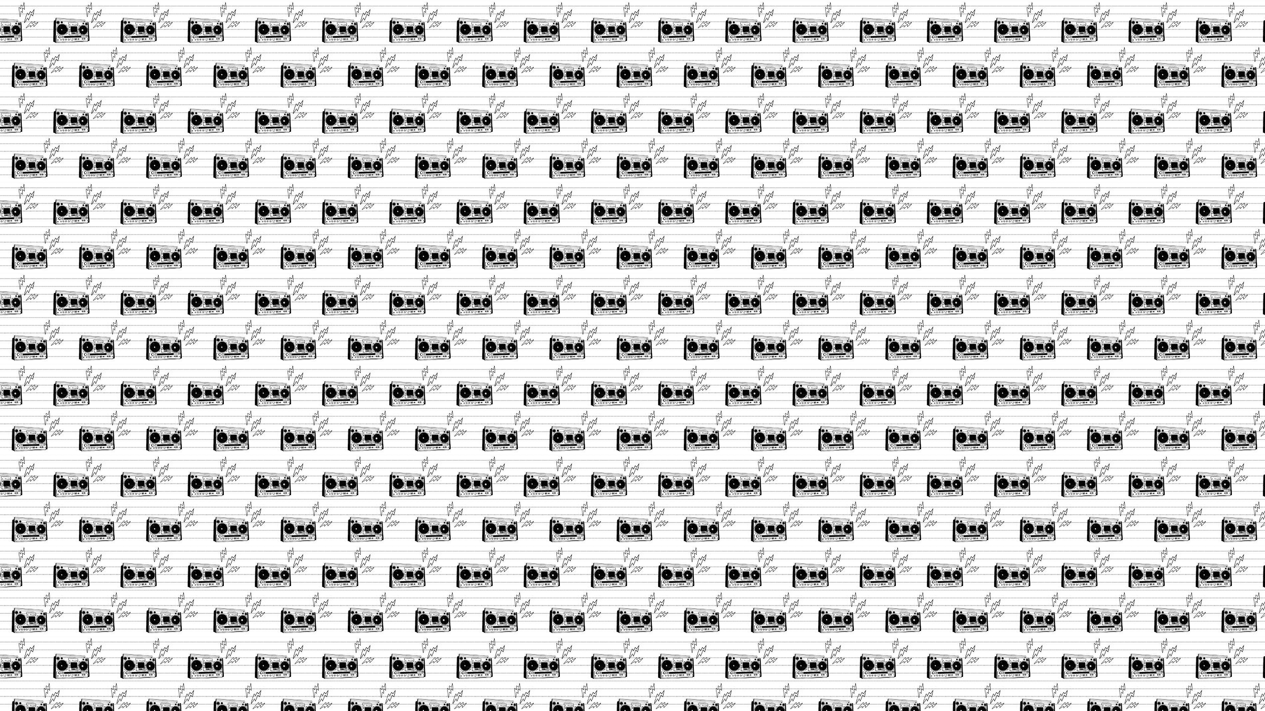 Doodle Boomboxes Desktop Wallpaper