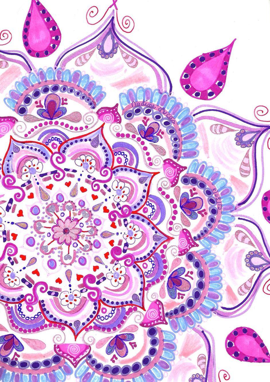 Pink and purple mandala geometric iPhone wallpaper. fondos de