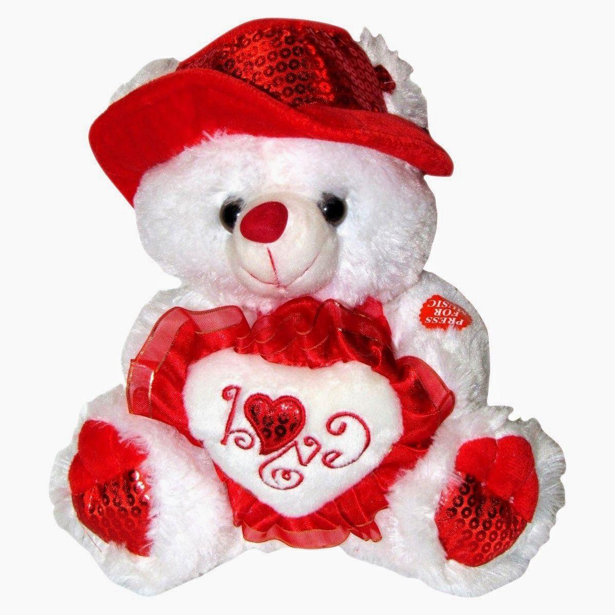Teddy bear with red silk background - Magic Decor ®