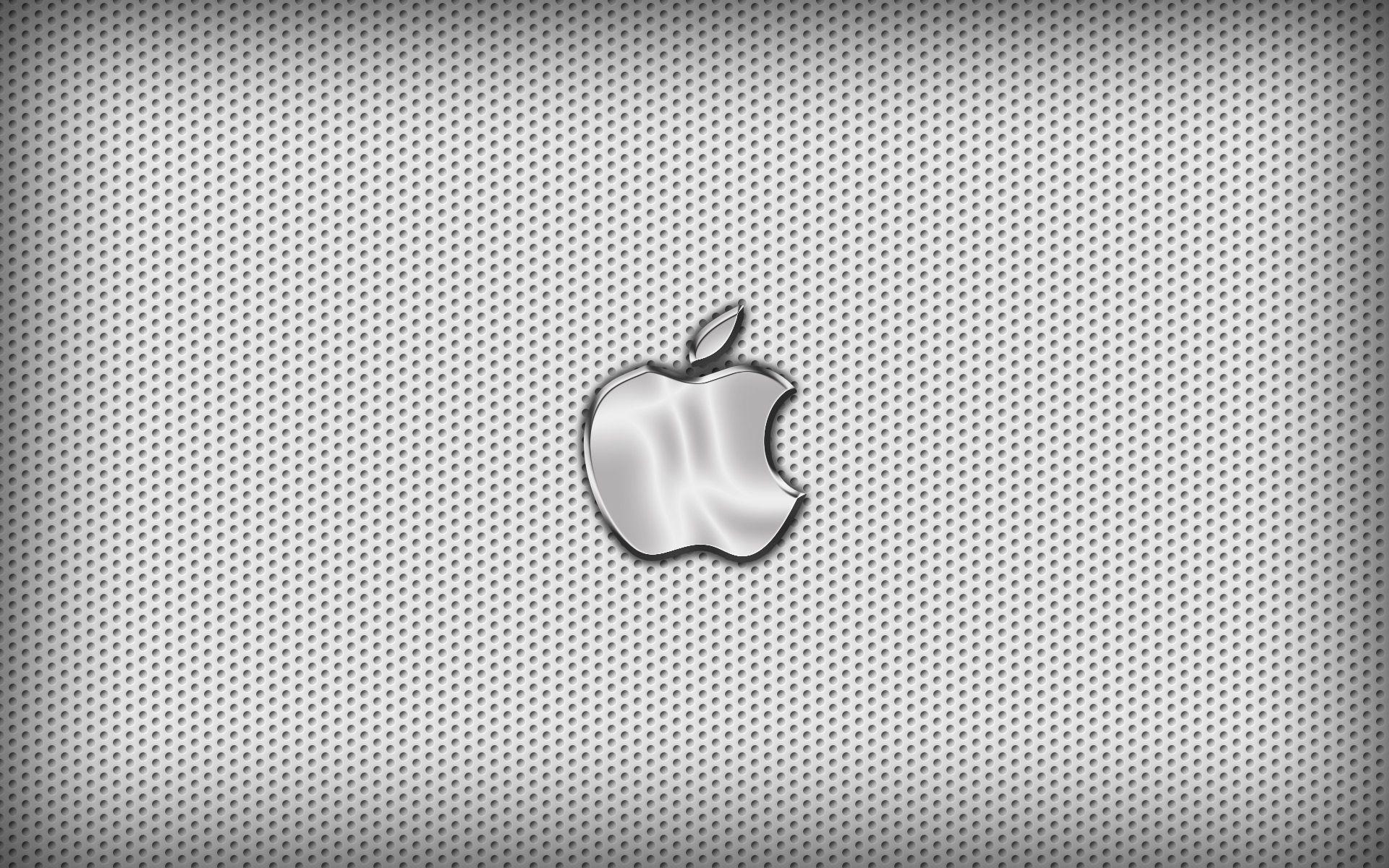 Chrome Apple Logo On Black Background iPhone Wallpaper. Metal