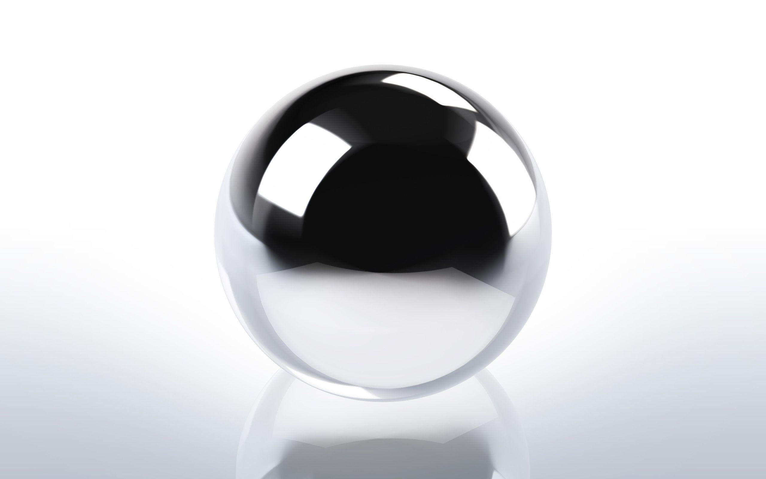 Ball, Sphere, Chrome, Black And White, Transparent
