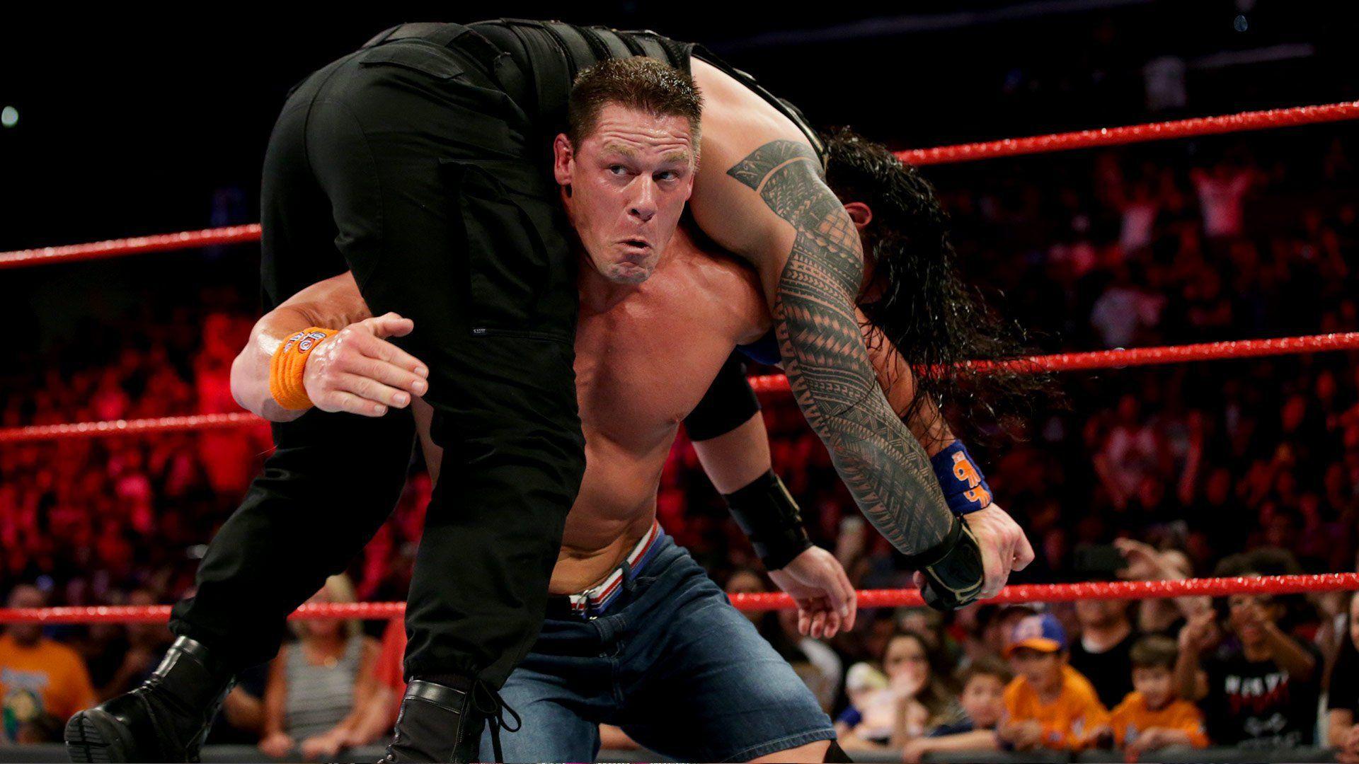 John Cena blasts Roman Reigns with an Attitude Adjustment: WWE No.