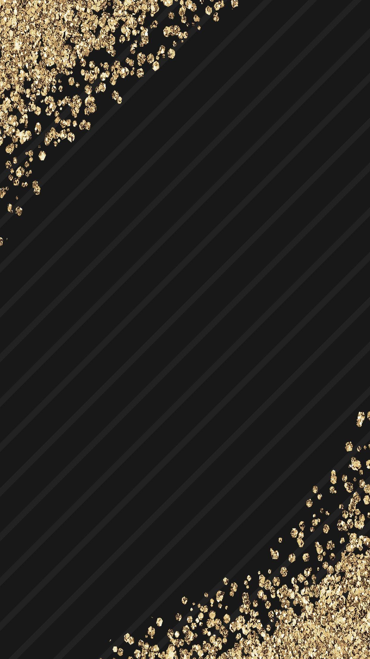 black, gold, glitter, wallpaper, background, iphone, android, HD. Phone wallpaper image, Black background wallpaper, Black glitter wallpaper