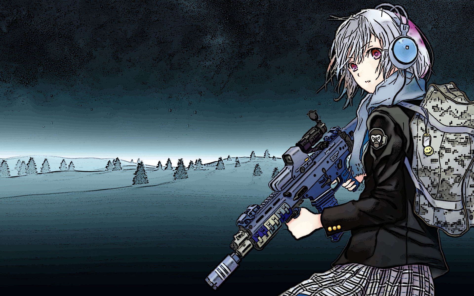 Anime Girl With Gun Wallpapers Free Desktop Wallpapers