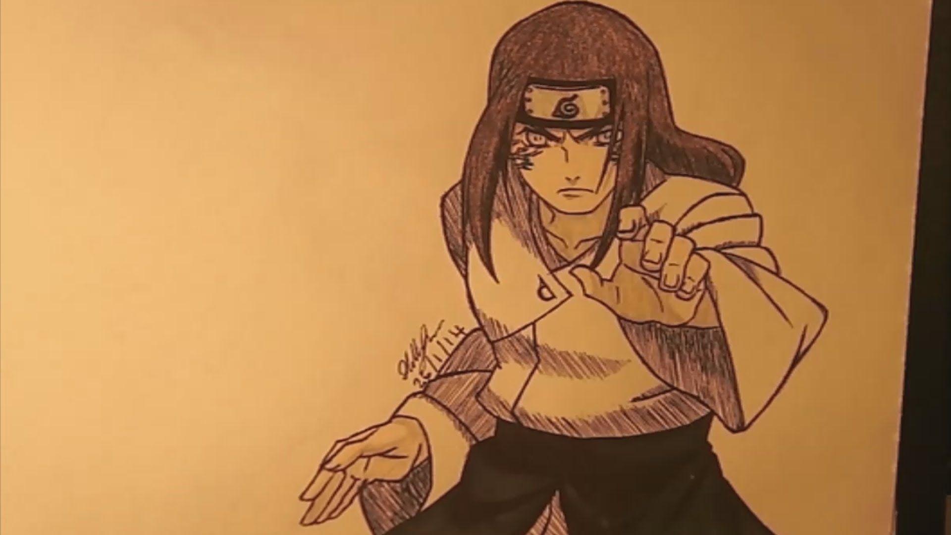 how to draw neji hyuga shippuden