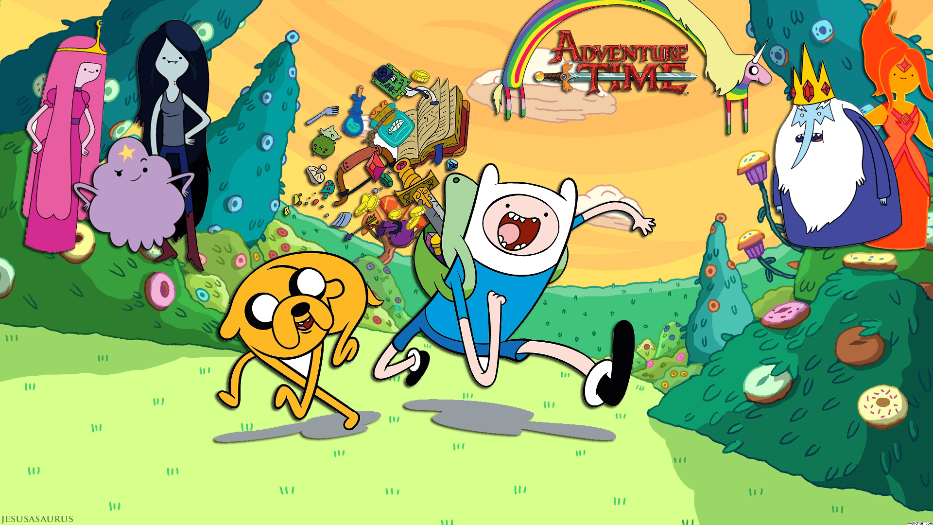 Adventure Time, Finn the Human, cartoon, Jake the Dog - wallpaper #140248  (1920x1200px) on Wallls.com