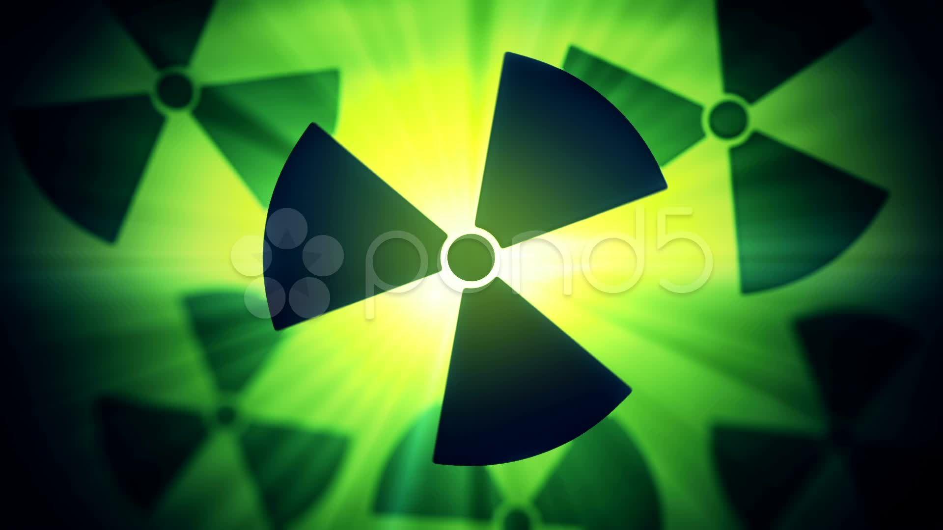 Nuclear sign warning animation. Stock Video