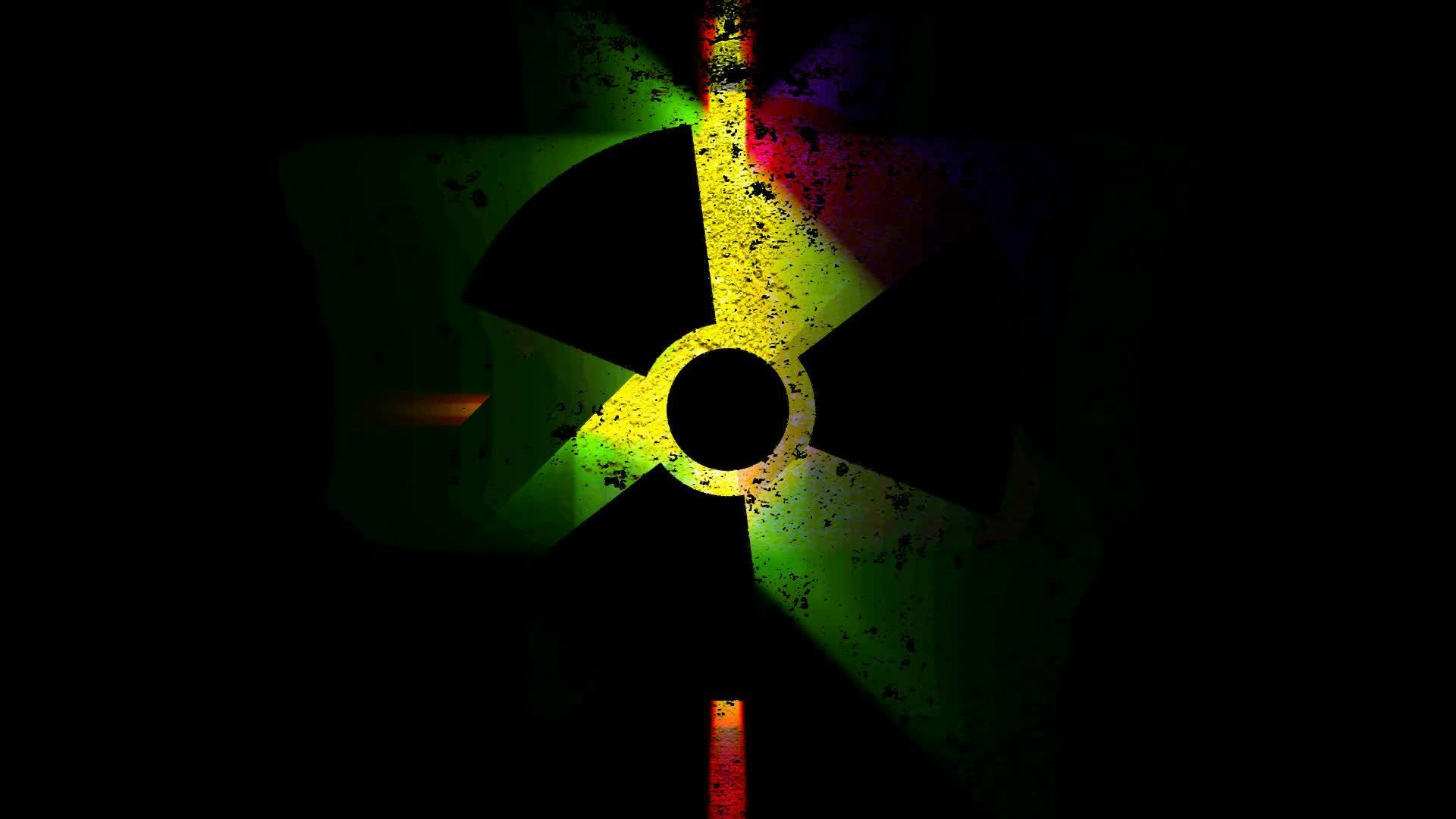 Radiation nuclear symbol on. Video Clip