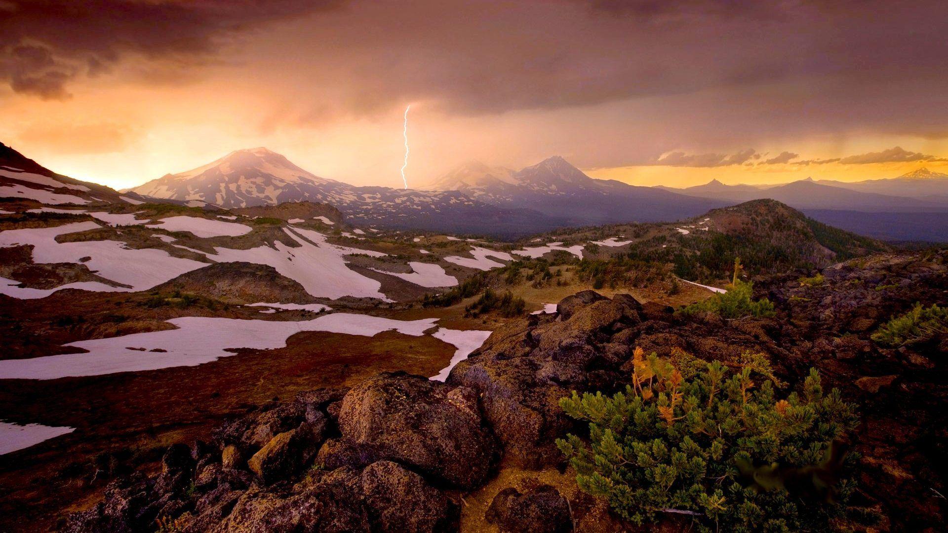 Nature: STORMY SKIES Storm Sky Bing Mountains Lightning Phone