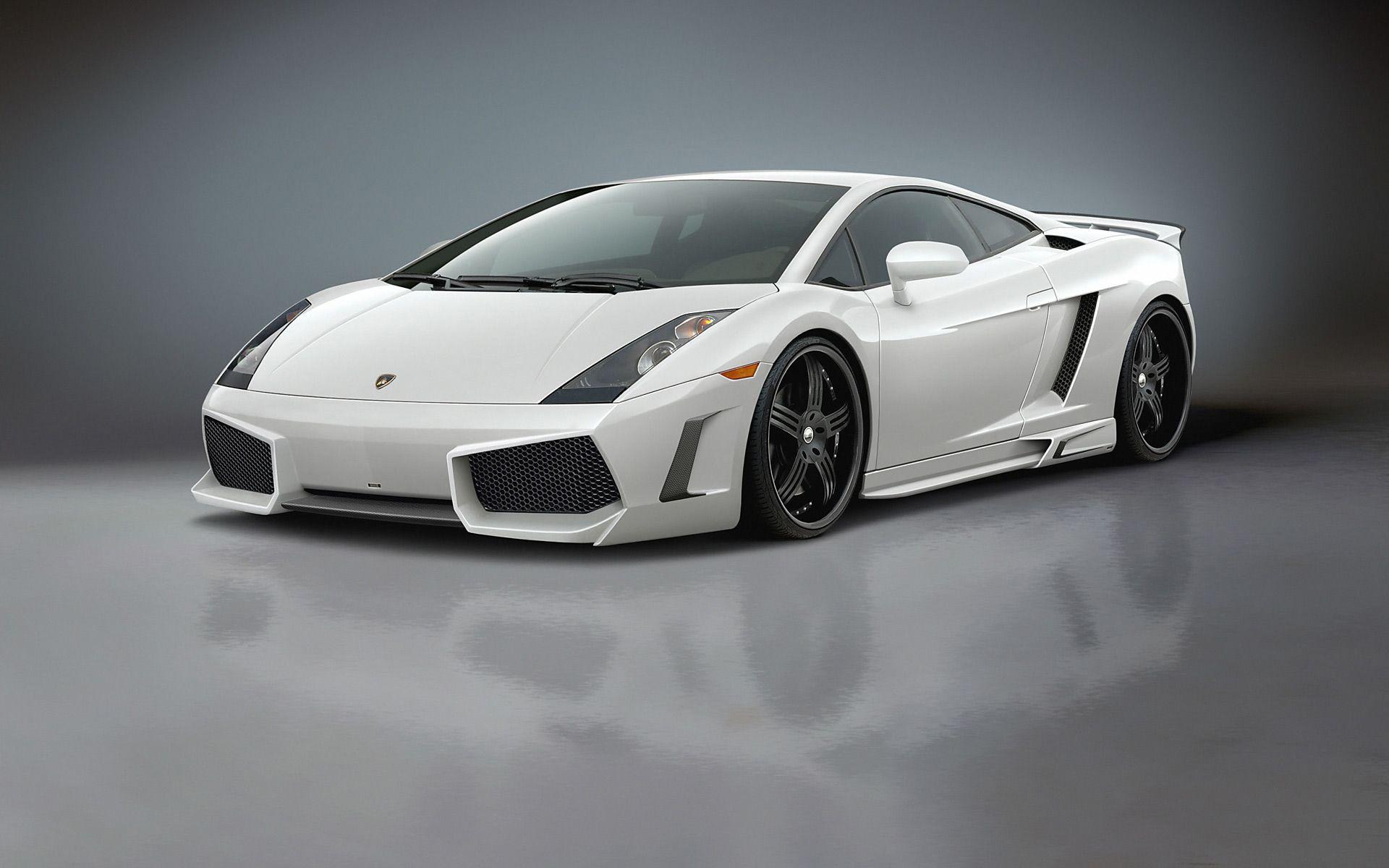 Lamborghini gallardo in light tuning, white paint. HD wallpaper