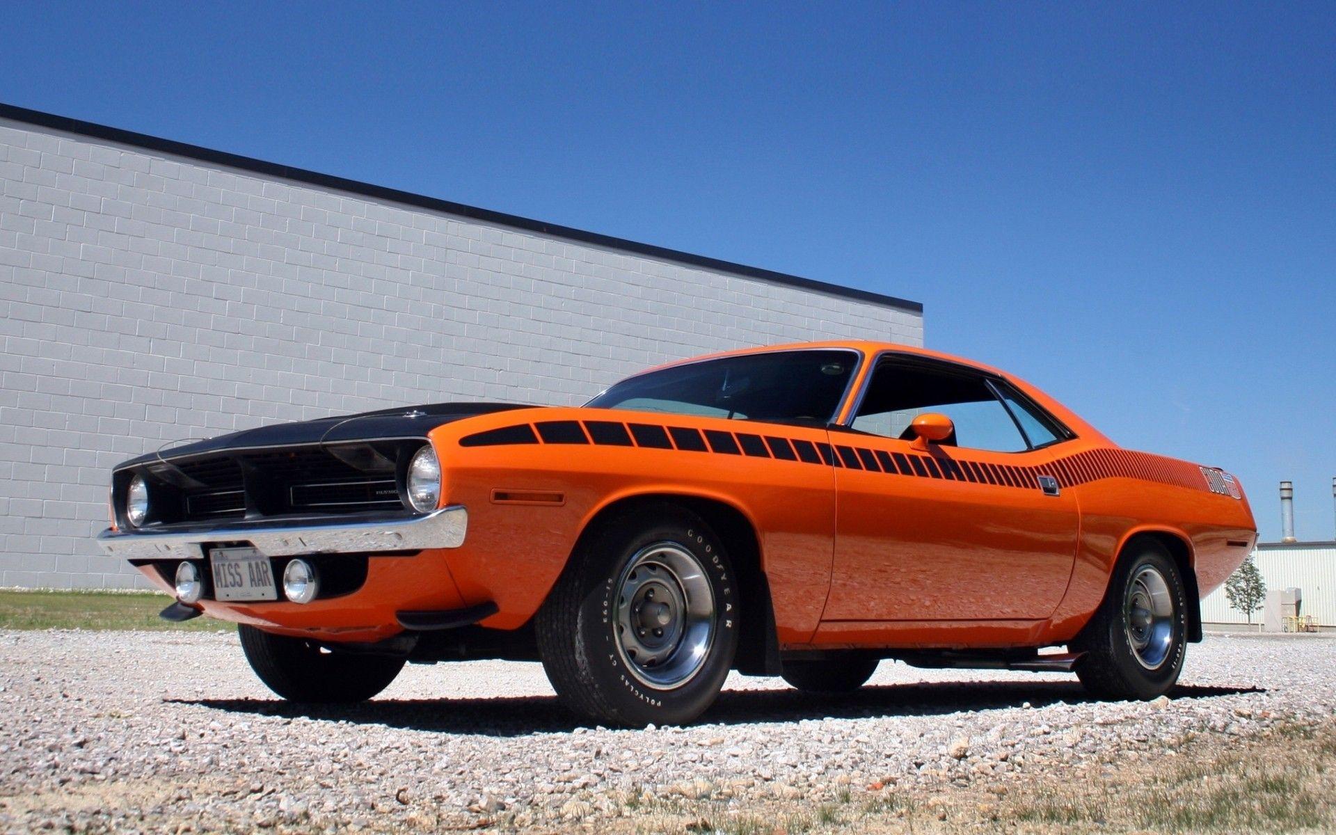 Orange Hemi Cuda Wallpaper · iBackgroundWallpaper