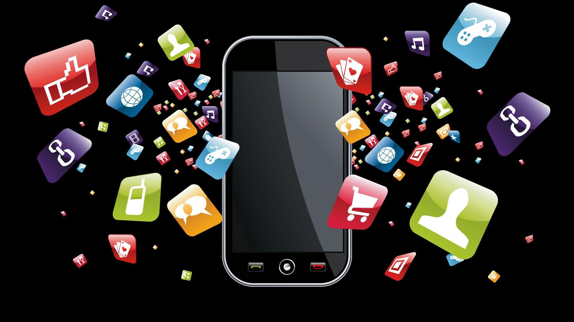  A smartphone with various app icons representing the impact of background apps on phone performance.