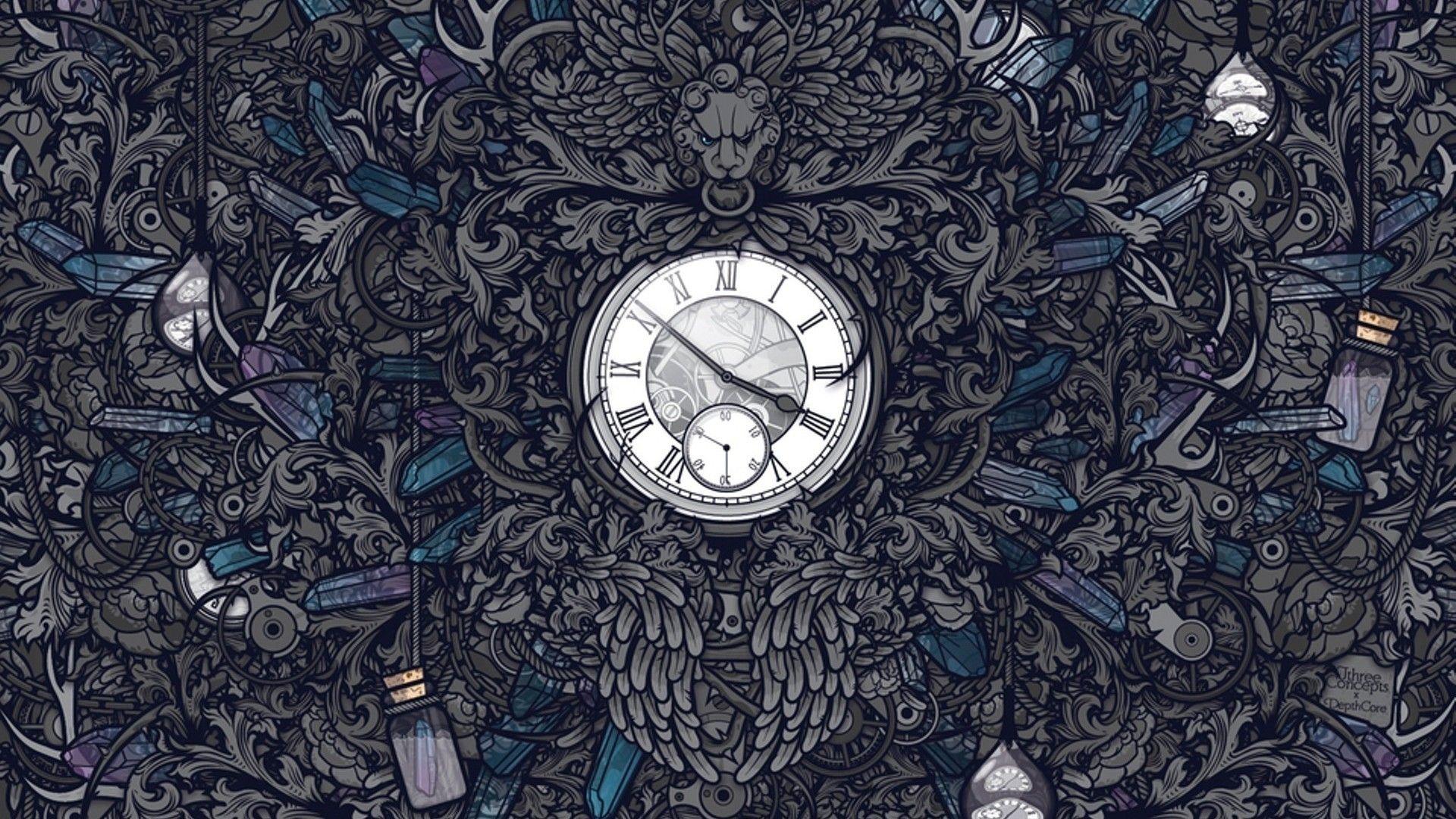 Clock Digital Art Wallpaper