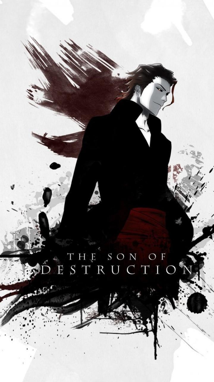 Villains aizen sousuke white background paint splatter wallpaper