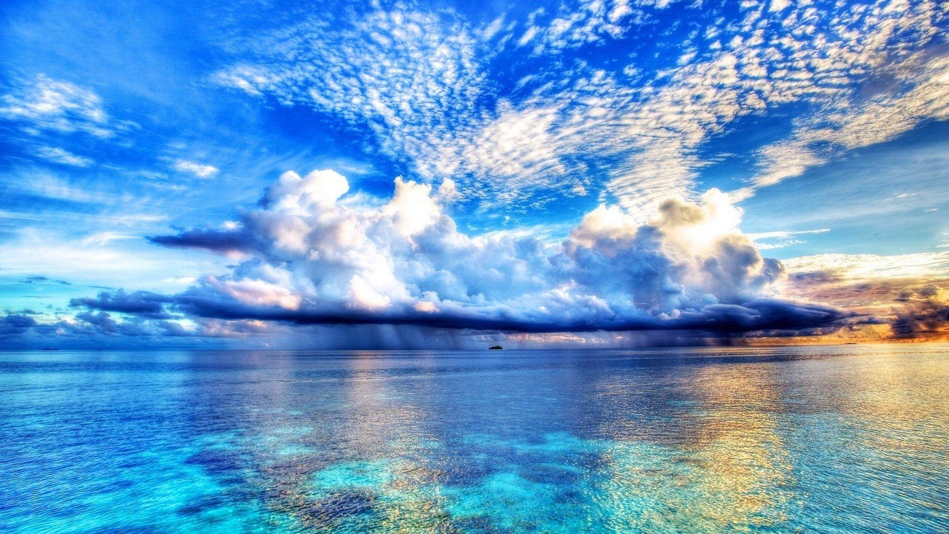Sky: Natural Blue Landscapes Skies Scenery Sea Clouds Nature HD