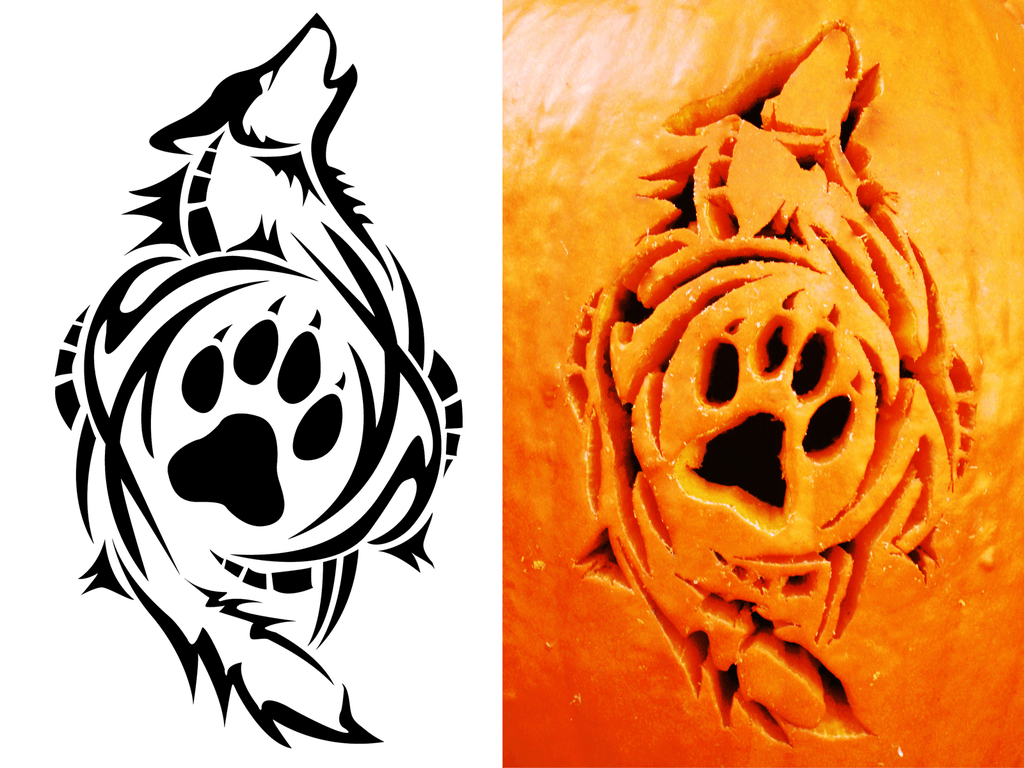 Tribal Wolf Carving