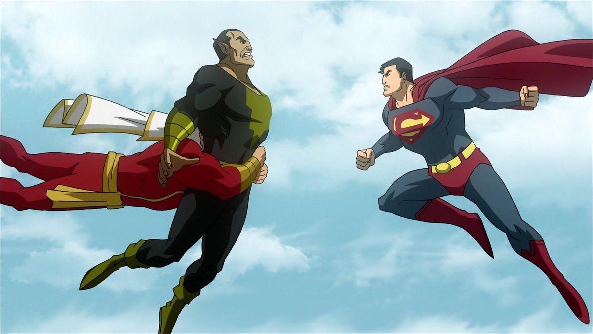 Black Adam Vs Captain Marvel And Superman. Marvel DC