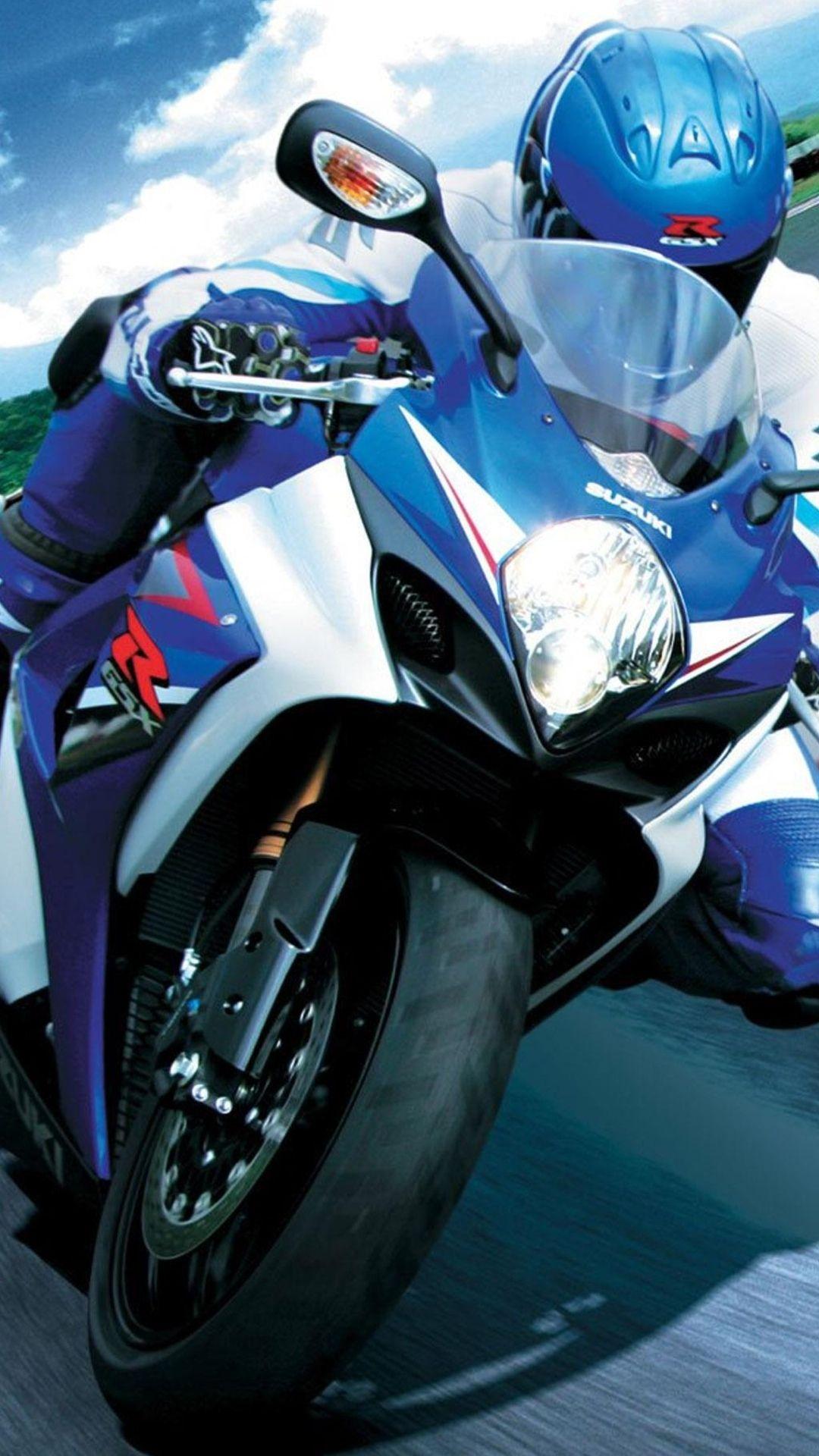 Blue Suzuki Superbike Race iPhone 6 Plus HD Wallpaper